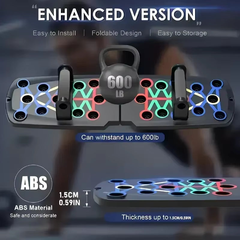 Portable Multifunctional Push-Up Board - Fitness and Muscle Training Device Home Workout Set Foldable Push up Bar Resistance